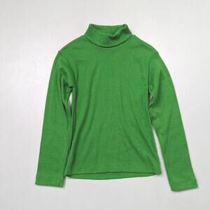 Vintage Monogram Turtleneck Shirt Unisex Children's Kids Size 3-4T Green